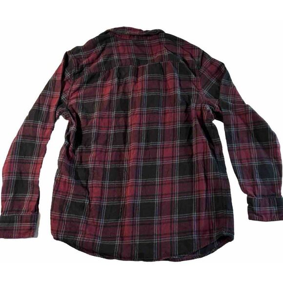 Urban Outfitters Men’s Flannel Shirt Small Red Black Gray Plaid Awesomely Soft U - Picture 6 of 6